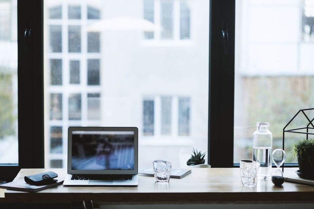 Modern minimal workspace desk